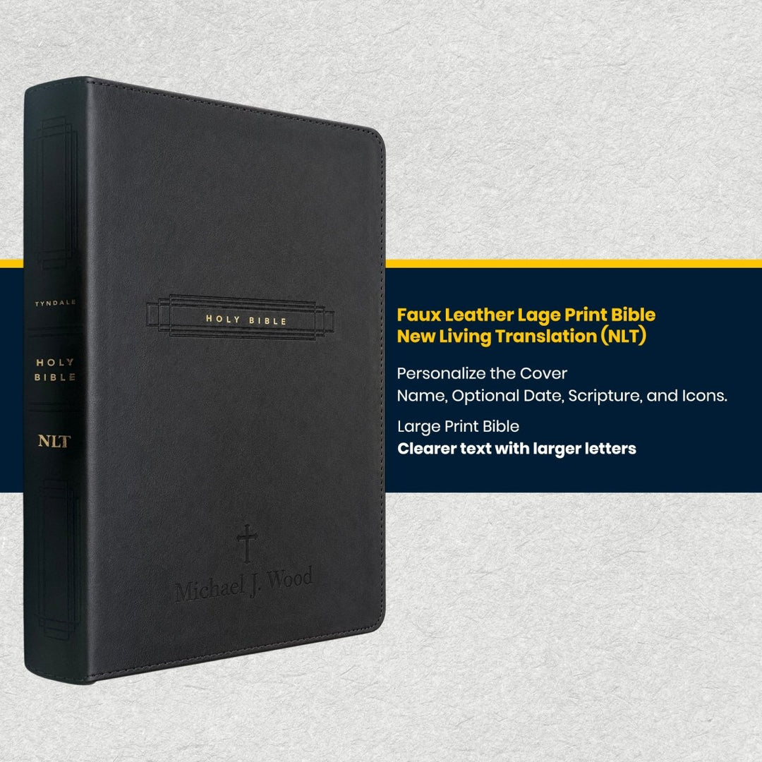 Custom Personalized Church Bible NLT Center-Column Reference Bible Large Print | Black - Shepherds Shelf
