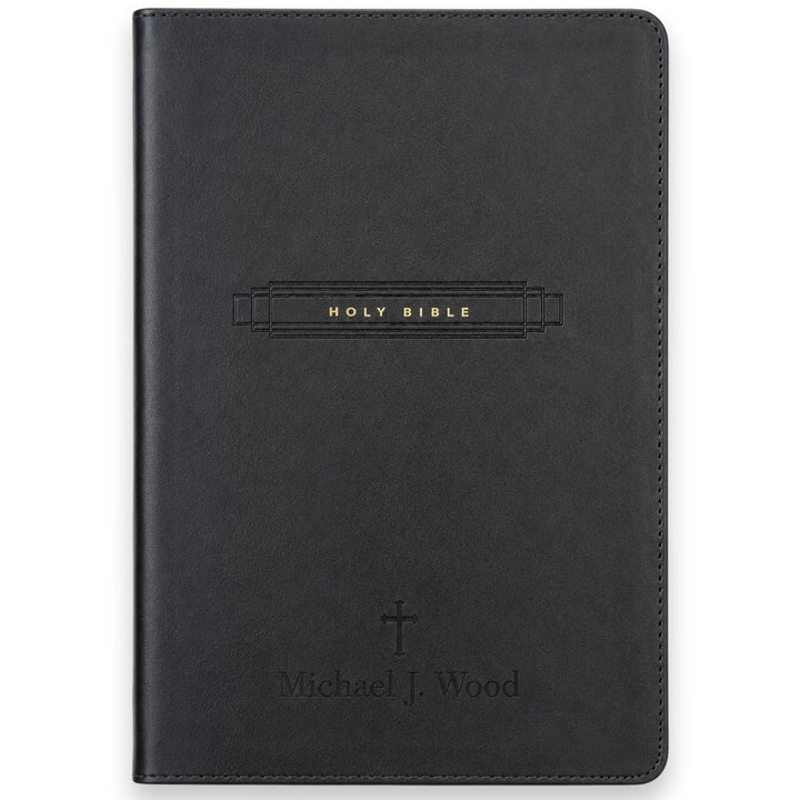 Custom Personalized Church Bible NLT Center-Column Reference Bible Large Print | Black - Shepherds Shelf
