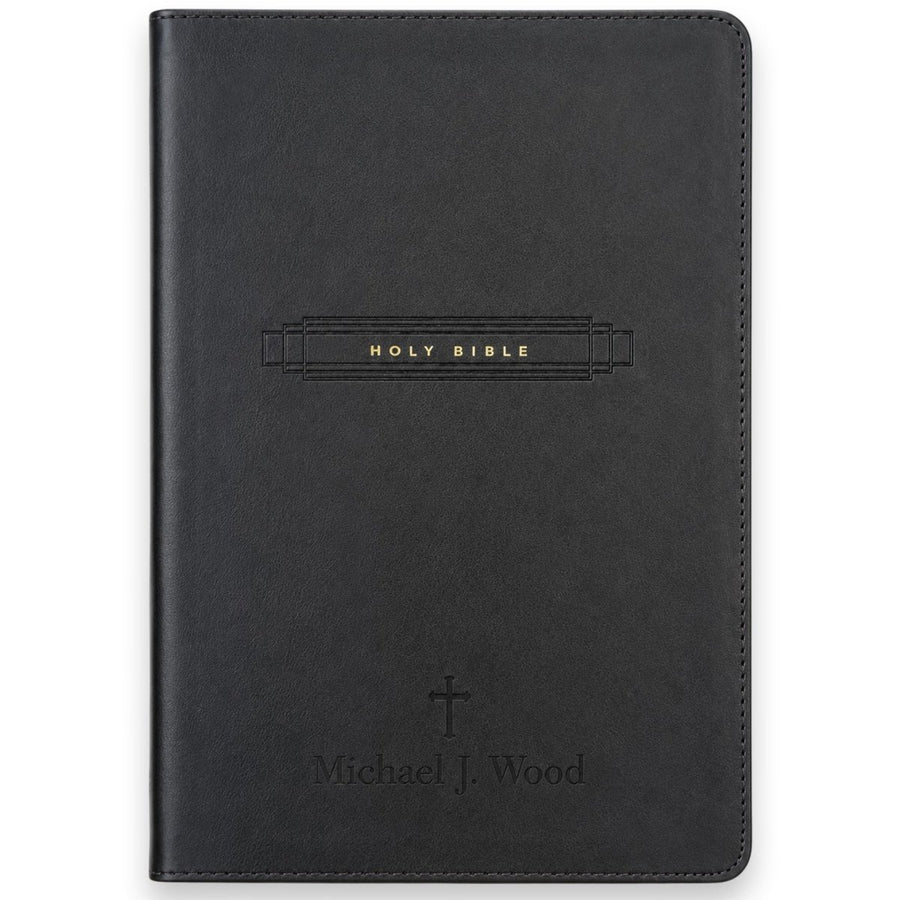 Custom Personalized Church Bible NLT Center-Column Reference Bible Large Print | Black - Shepherds Shelf