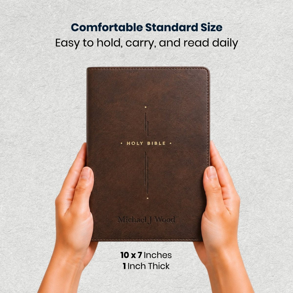 Custom Personalized Church Bible NLT Center-Column Reference Bible Large Print | Brown - Shepherds Shelf