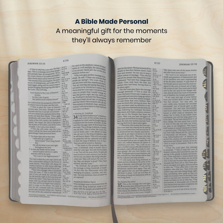 Custom Personalized Church Bible NLT Center-Column Reference Bible Large Print | Brown - Shepherds Shelf
