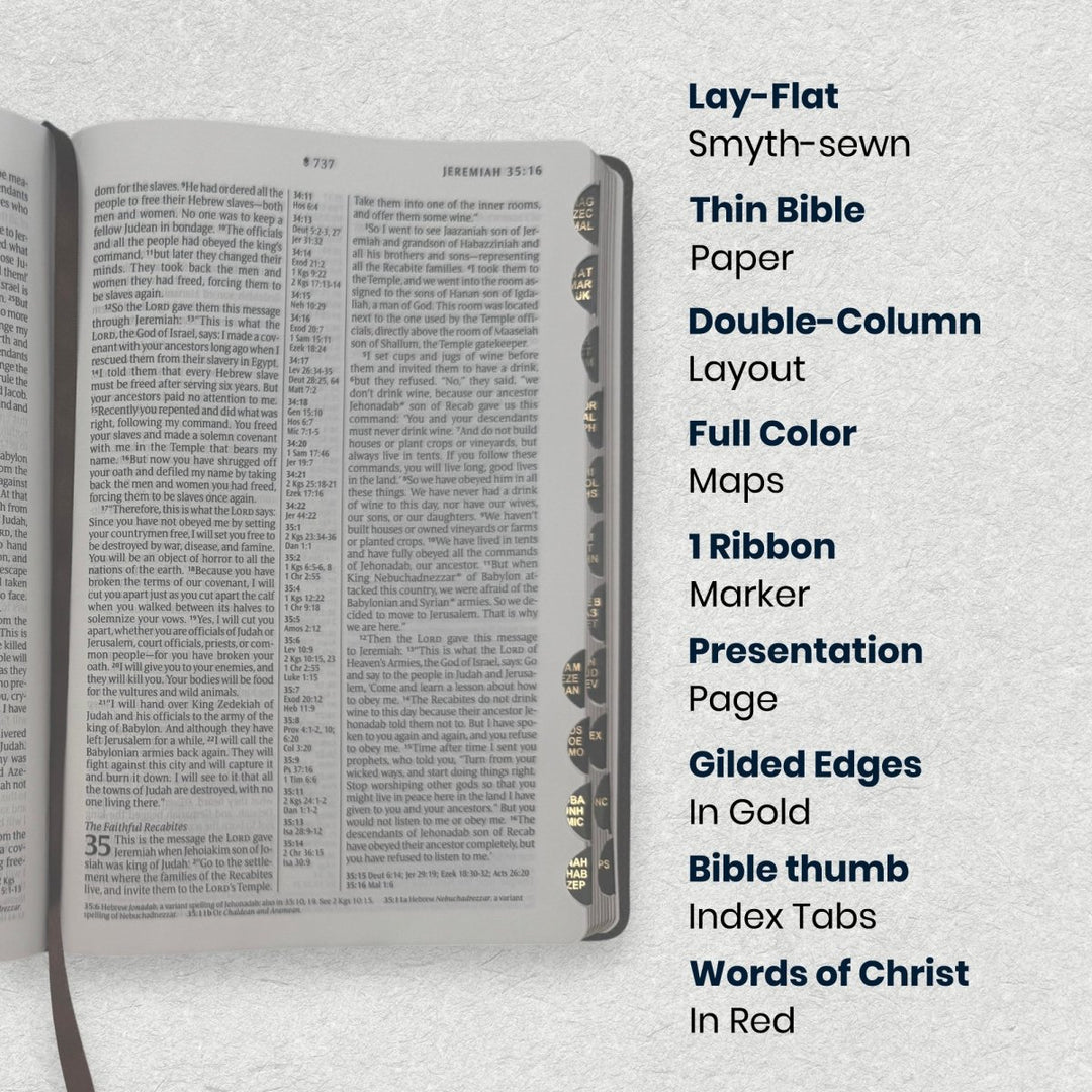 Custom Personalized Church Bible NLT Center-Column Reference Bible Large Print | Brown - Shepherds Shelf