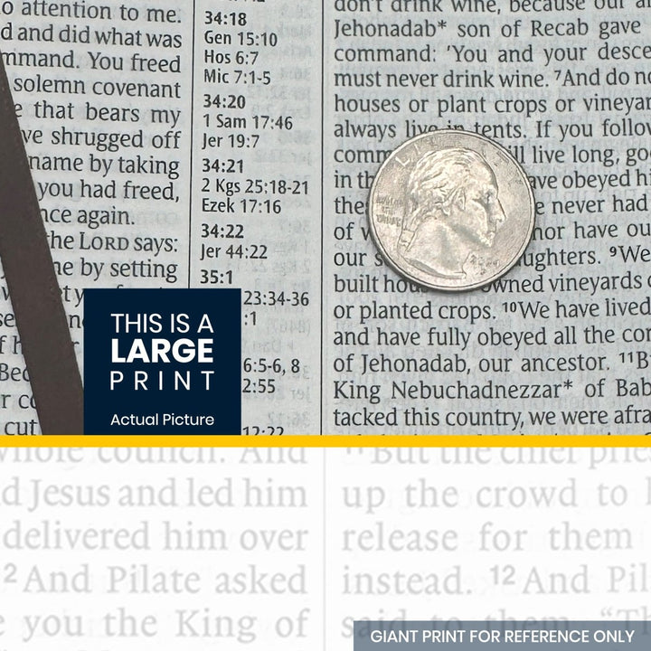 Custom Personalized Church Bible NLT Center-Column Reference Bible Large Print | Brown - Shepherds Shelf