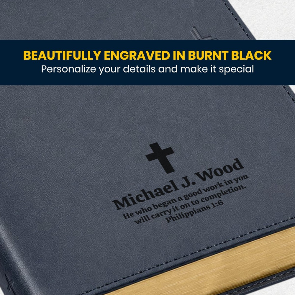 Custom Personalized Church Bible NLT Large Print | Blue - Shepherds Shelf