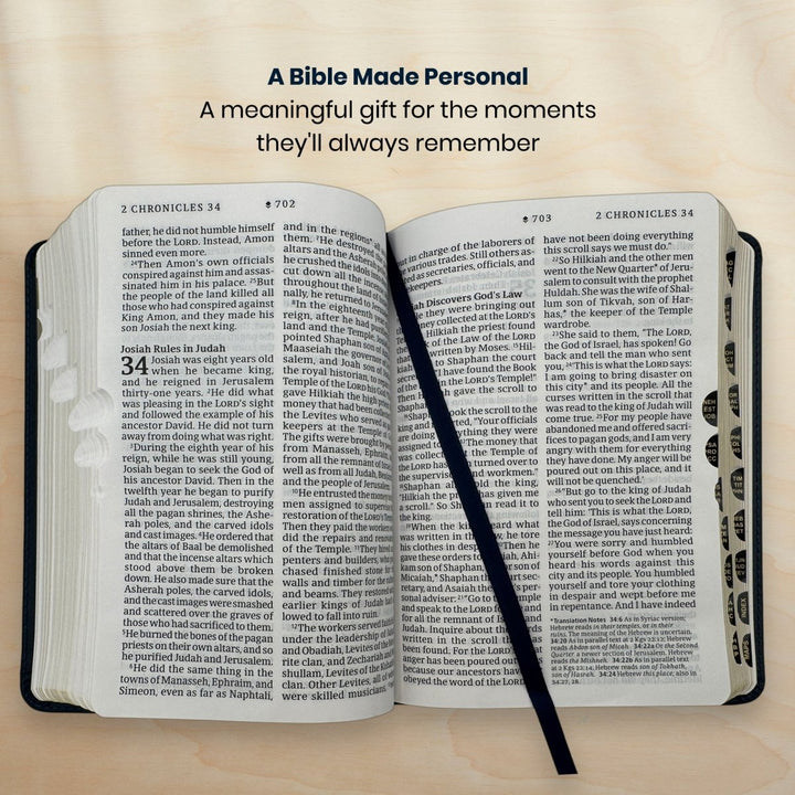 Custom Personalized Church Bible NLT Large Print | Blue - Shepherds Shelf