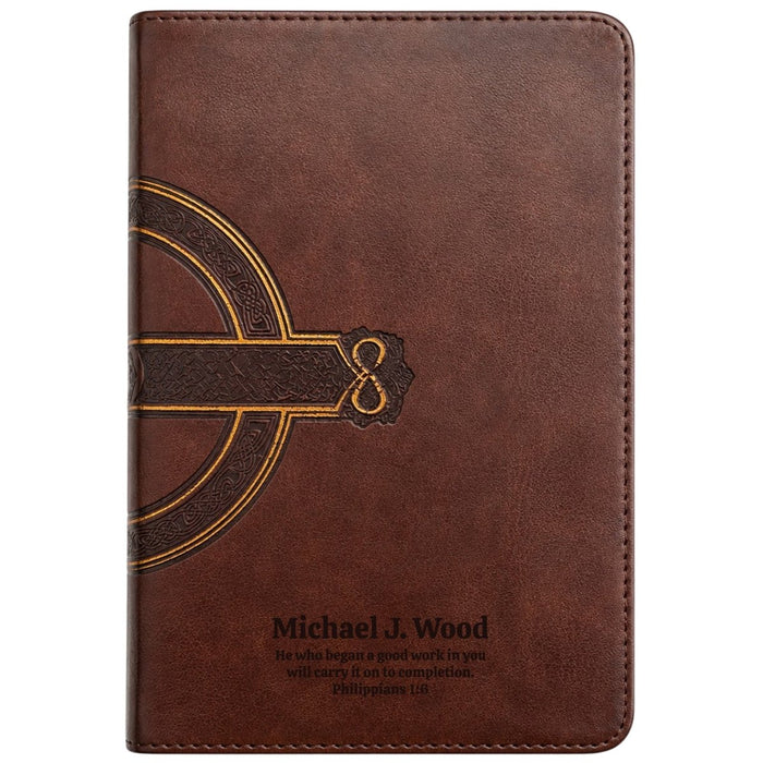 Custom NLT Large Print Bible in Faux Leather Brown with Lay-flat Smyth-sewn Binding | Christian Gift for Everyday Faith