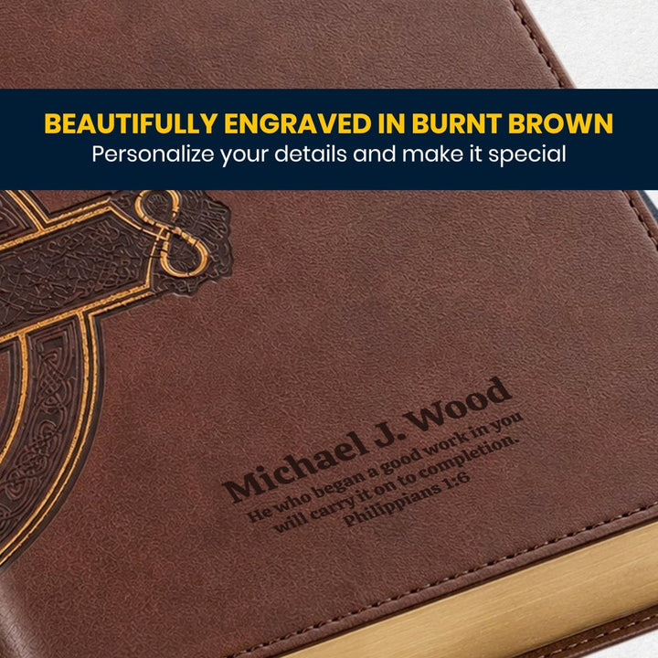Custom Personalized Church Bible NLT Large Print | Brown - Shepherds Shelf