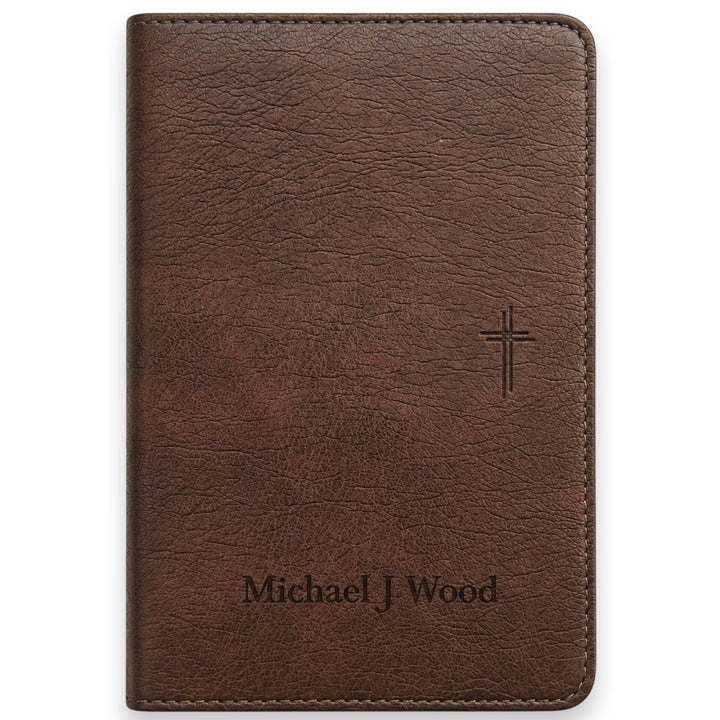 Custom Personalized Church Bible NLT Thinline Bible Extra Small Print | Brown - Shepherds Shelf