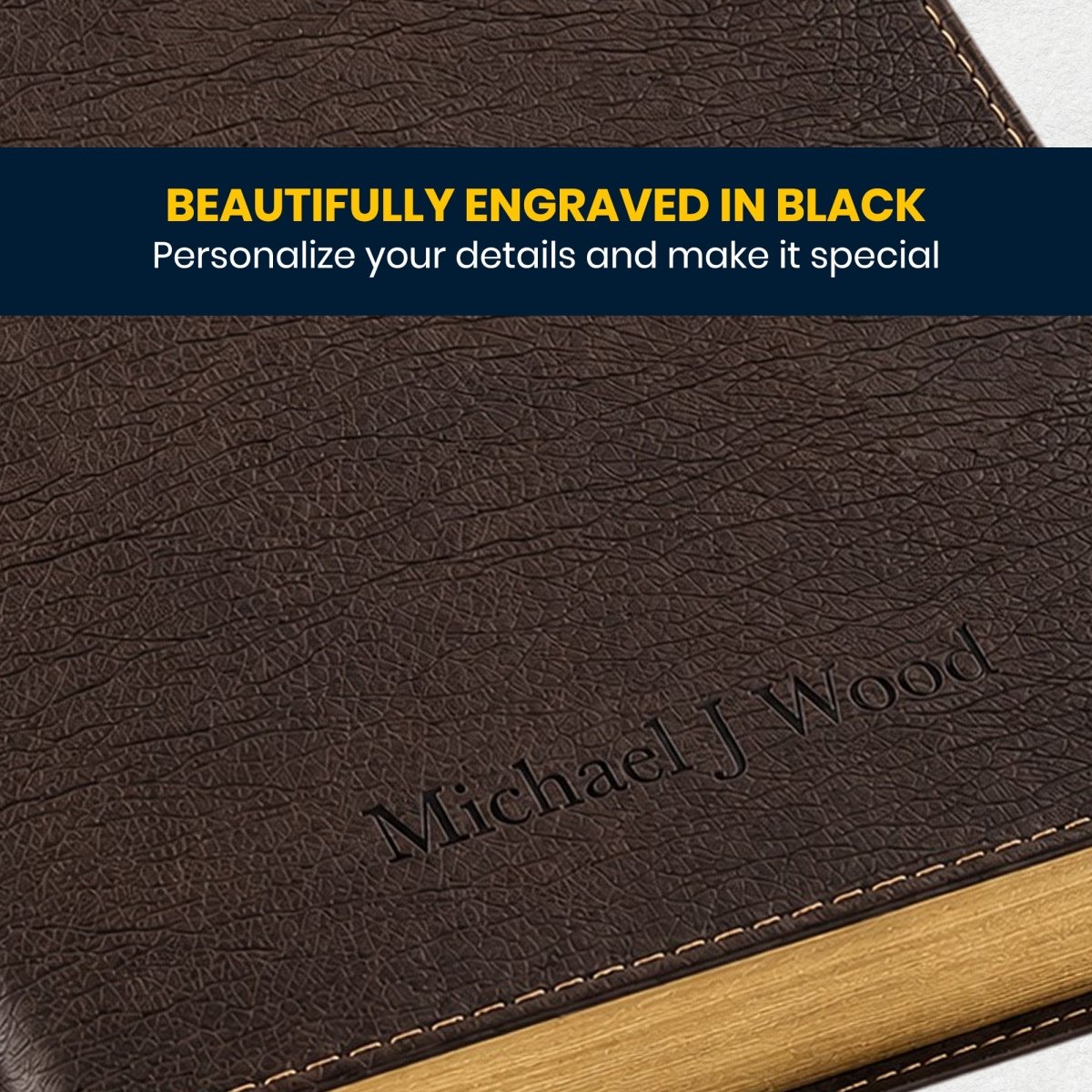 Custom Personalized Church Bible NLT Thinline Bible Extra Small Print | Brown - Shepherds Shelf