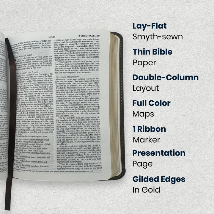 Custom Personalized Church Bible NLT Thinline Bible Extra Small Print | Brown - Shepherds Shelf