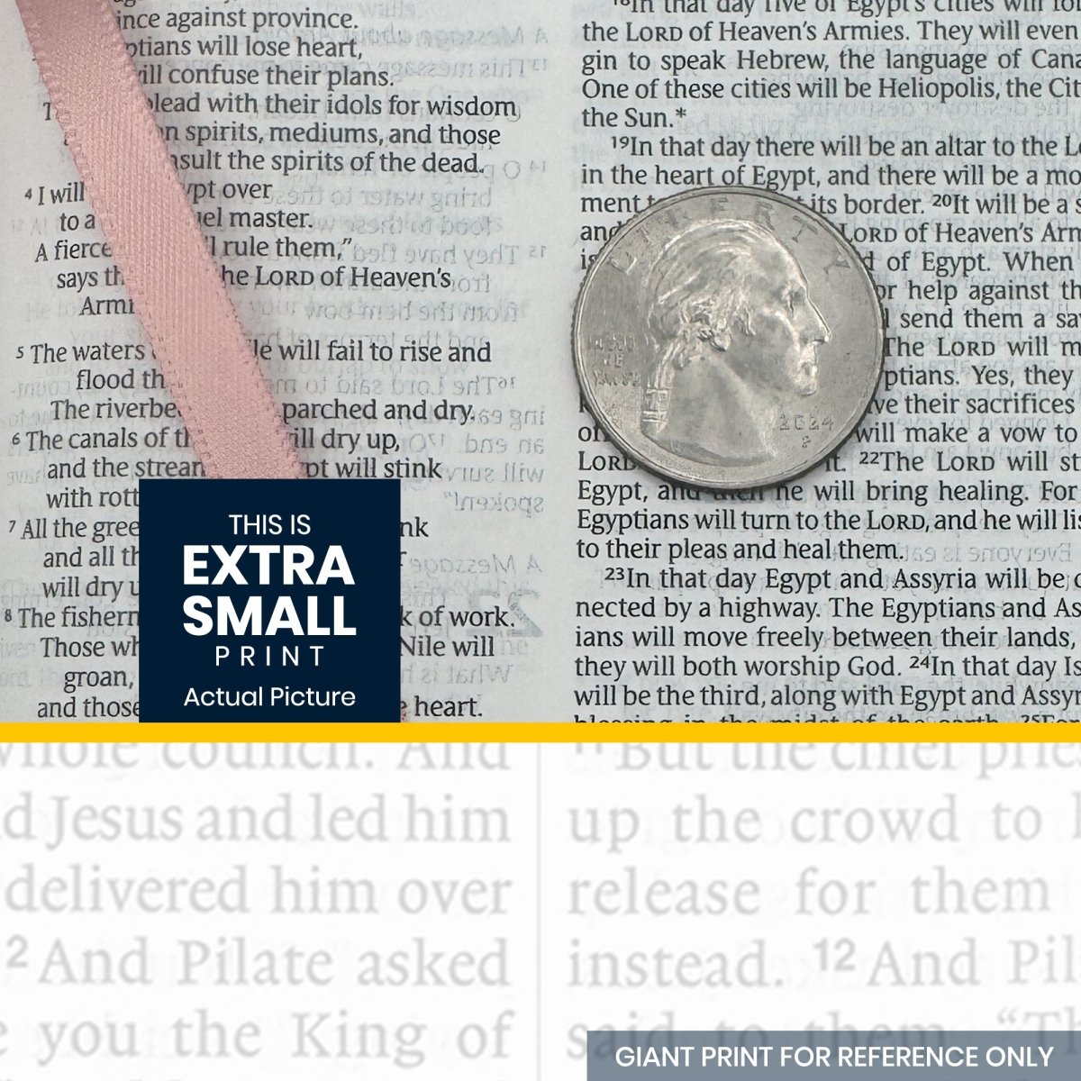 Custom Personalized Church Bible NLT Thinline Bible Extra Small Print | Pink - Shepherds Shelf