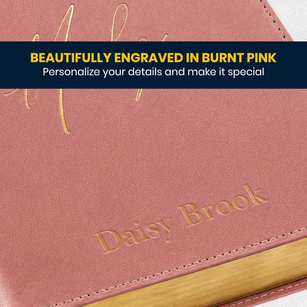 Custom Personalized Church Bible NLT Thinline Bible Extra Small Print | Pink - Shepherds Shelf