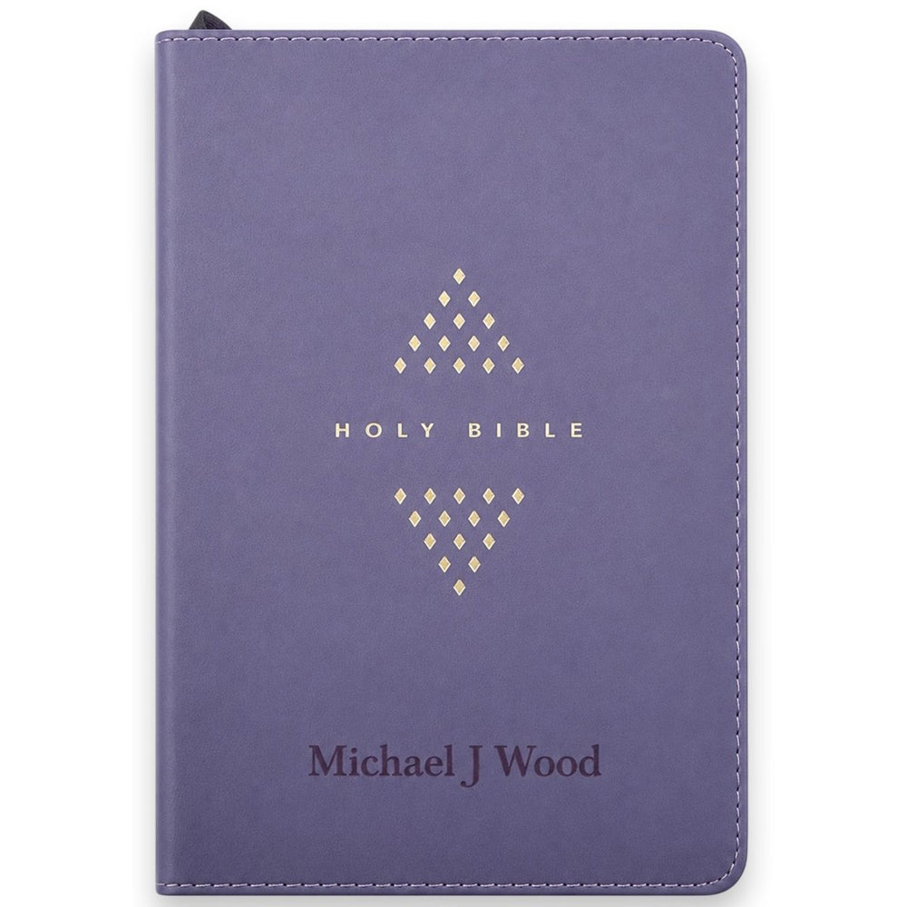 Custom NLT Large Print Zipper Bible in Faux Leather Purple with Large Easy-to-read 10-point Font | Christian Gift for On-the-Go Reading