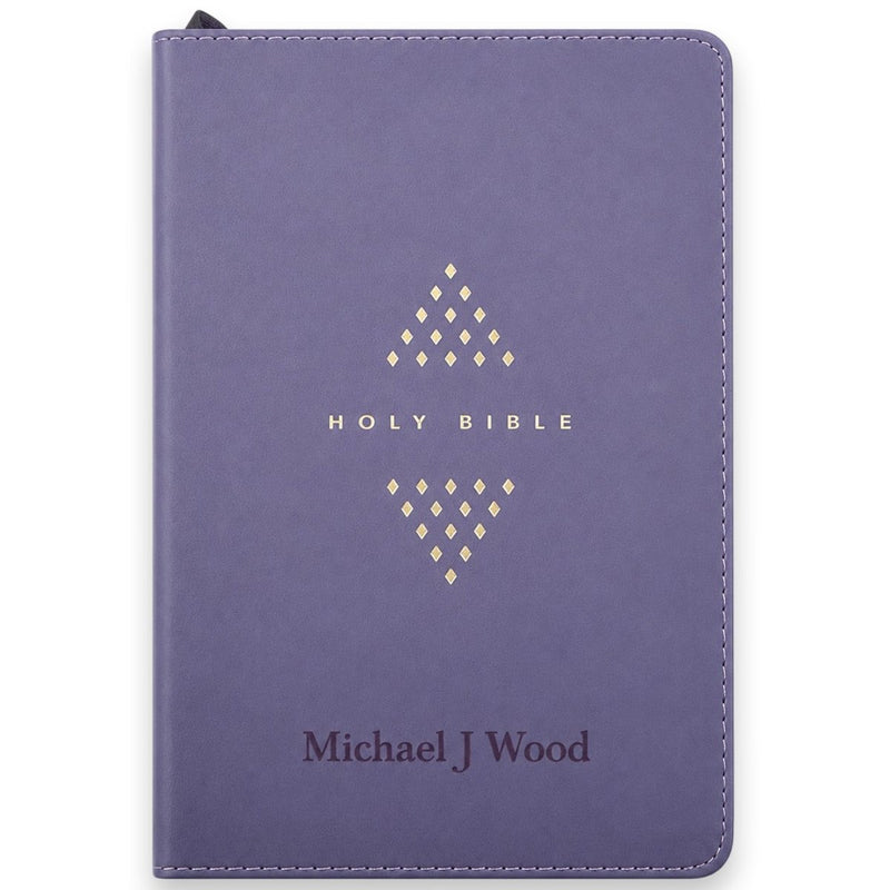 Custom NLT Large Print Zipper Bible in Faux Leather Purple with Large Easy-to-read 10-point Font | Christian Gift for On-the-Go Reading