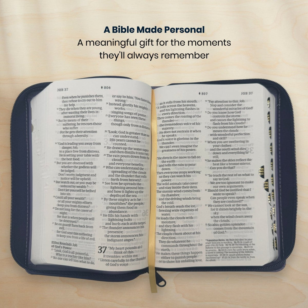 Custom Personalized Church Bible NLT Zipper Bible Large Print | Purple - Shepherds Shelf