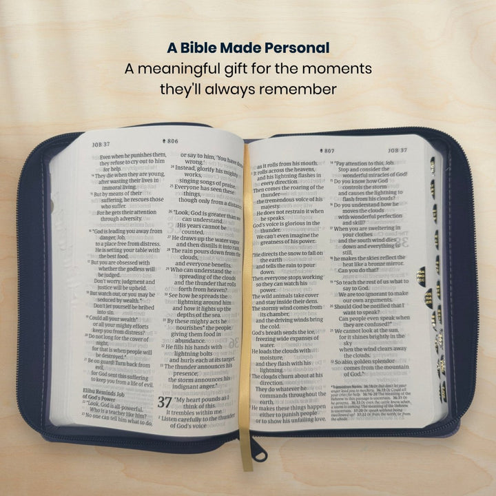 Custom Personalized Church Bible NLT Zipper Bible Large Print | Purple - Shepherds Shelf