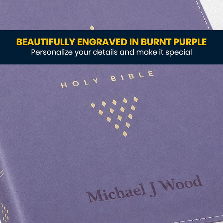 Custom Personalized Church Bible NLT Zipper Bible Large Print | Purple - Shepherds Shelf