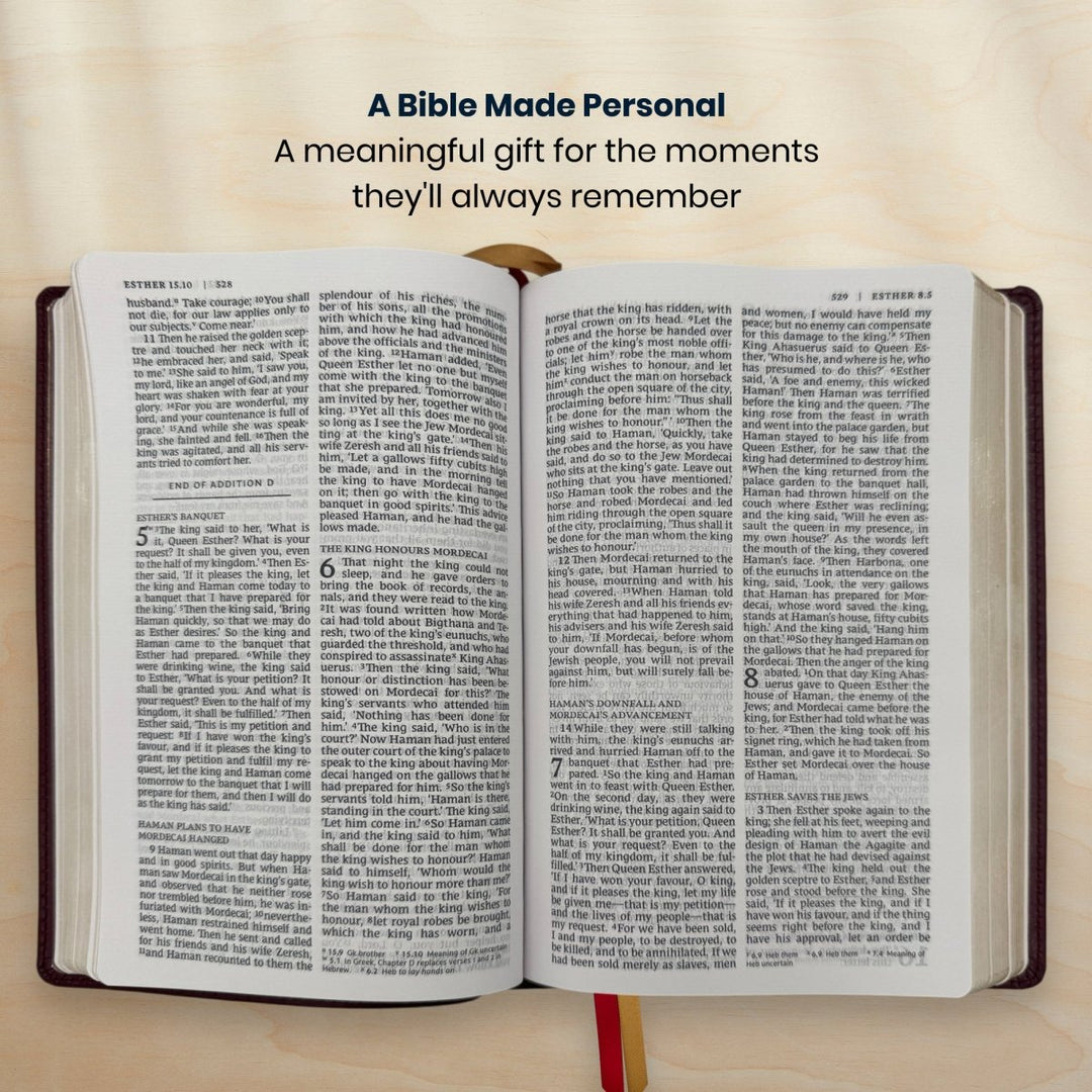 Custom Personalized Church Bible NRSV Catholic Bible Medium Print | Burgundy - Shepherds Shelf