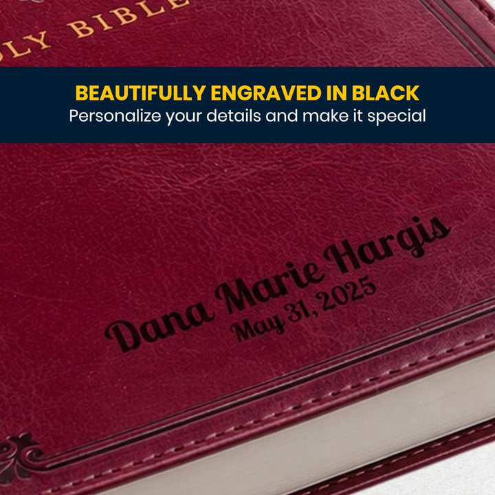 Custom Personalized Church Bible NRSV Catholic Bible Medium Print | Burgundy - Shepherds Shelf