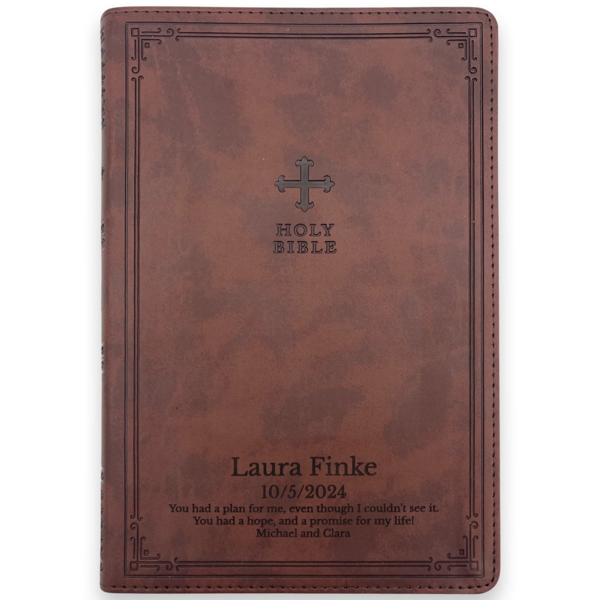Custom Personalized Church Bible NRSV Gift Edition Bible Medium Print | Brown - Shepherds Shelf