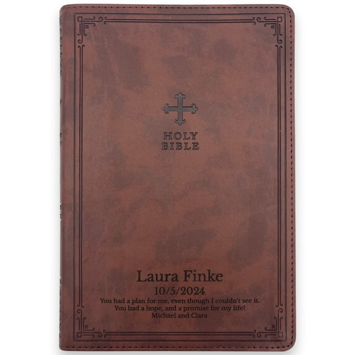 Custom Personalized Church Bible NRSV Gift Edition Bible Medium Print | Brown - Shepherds Shelf