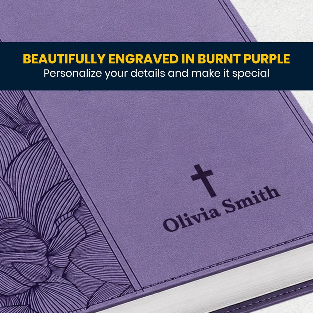 Custom Personalized Church Bible NTV Small Print | Purple - Shepherds Shelf