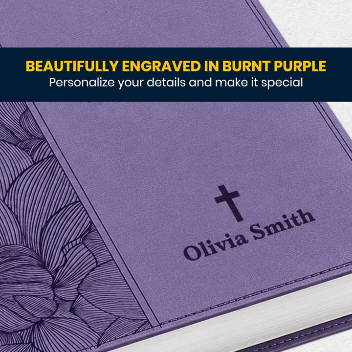Custom Personalized Church Bible NTV Small Print | Purple - Shepherds Shelf