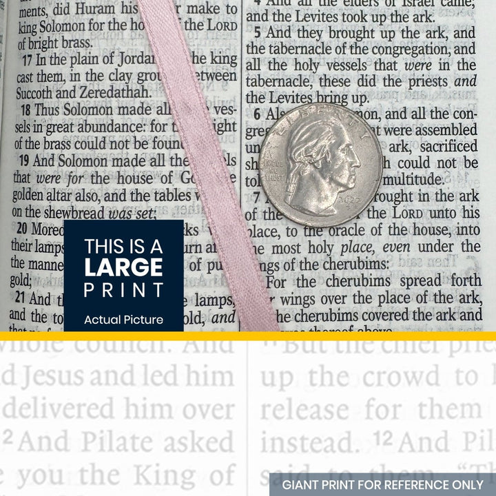 Custom Personalized Church Bible Pink KJV Large Print | Crown of Thorns - Shepherds Shelf