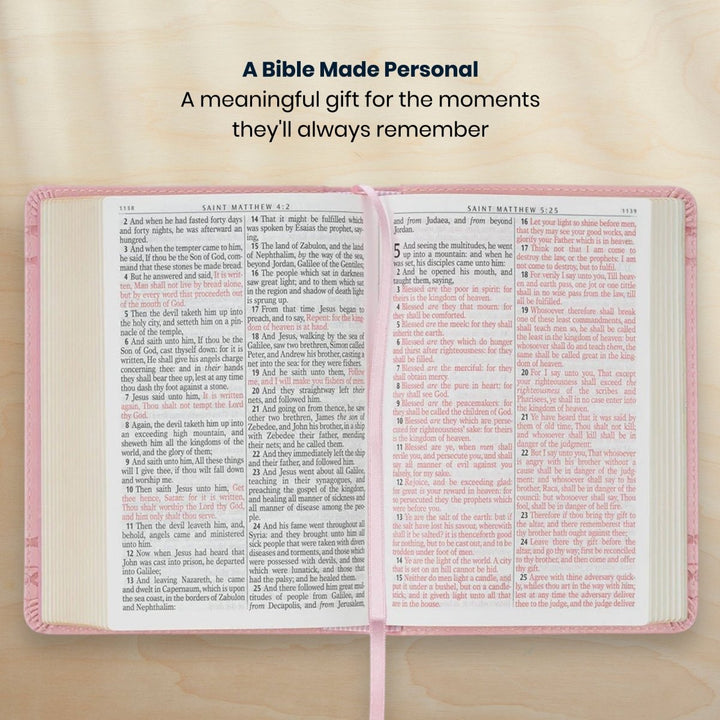 Custom Personalized Church Bible Pink KJV Large Print | Crown of Thorns - Shepherds Shelf
