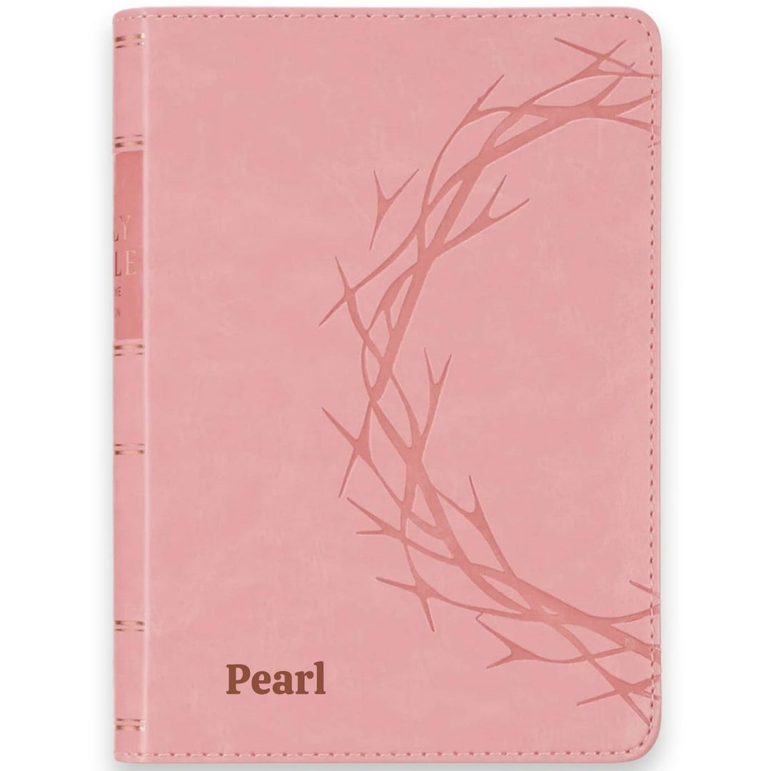 Custom Personalized Church Bible Pink KJV Large Print | Crown of Thorns - Shepherds Shelf