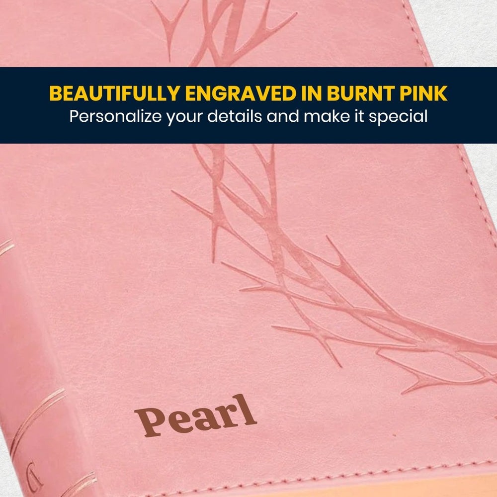 Custom Personalized Church Bible Pink KJV Large Print | Crown of Thorns - Shepherds Shelf