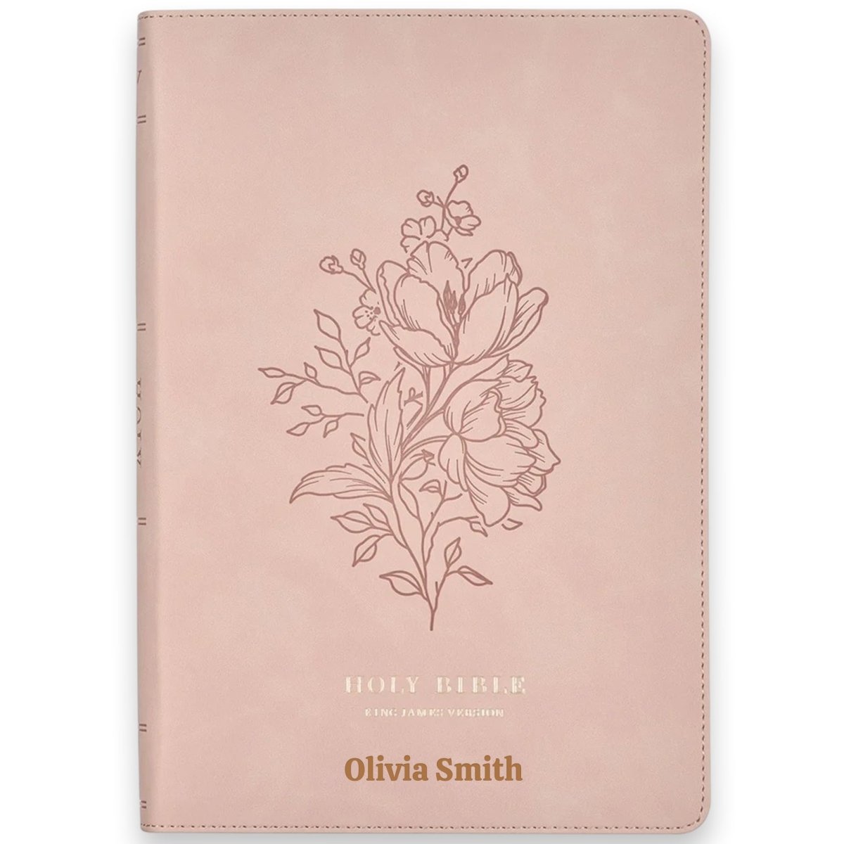 Custom Personalized Church Bible Pink KJV Large Print | Floral - Shepherds Shelf