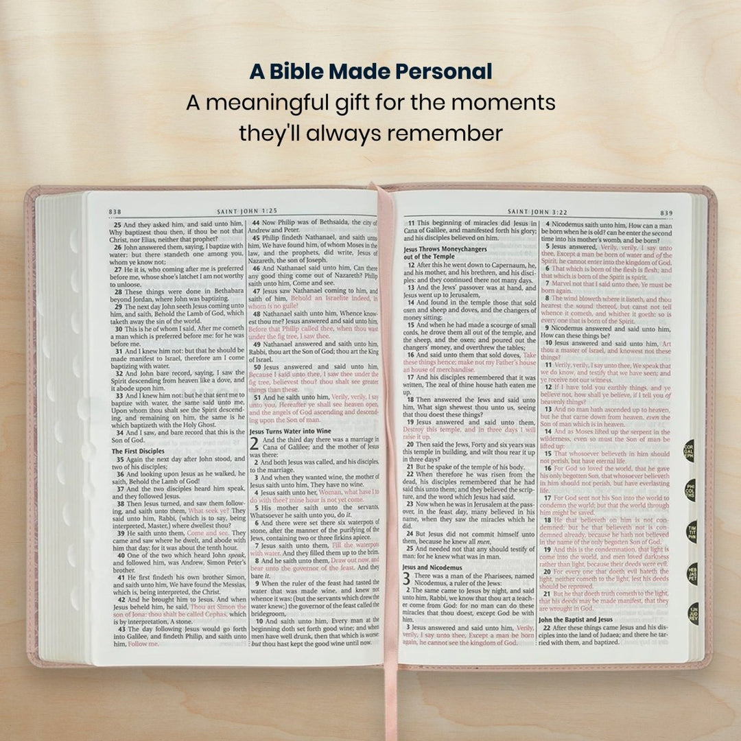 Custom Personalized Church Bible Pink KJV Large Print | Floral - Shepherds Shelf
