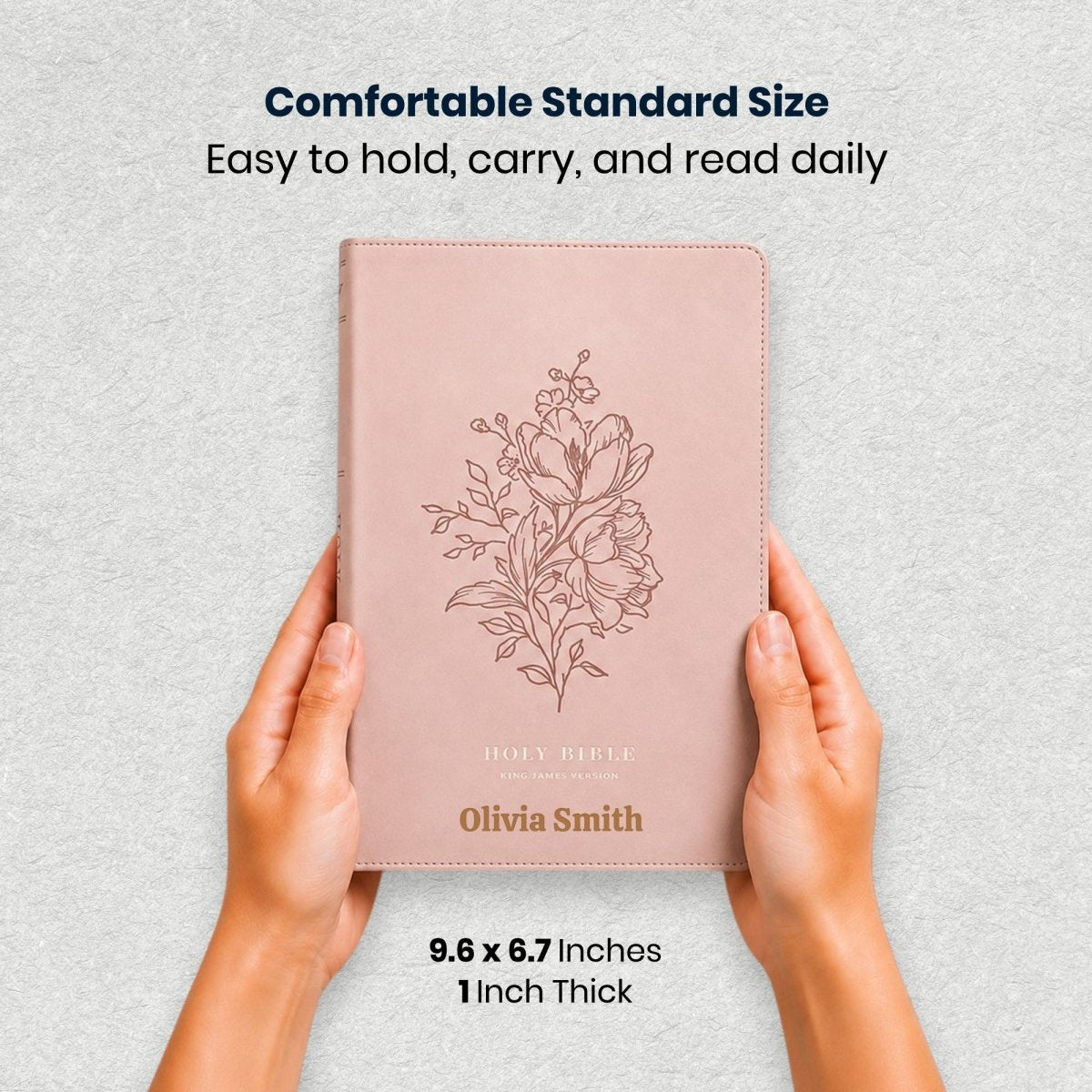 Custom Personalized Church Bible Pink KJV Large Print | Floral - Shepherds Shelf