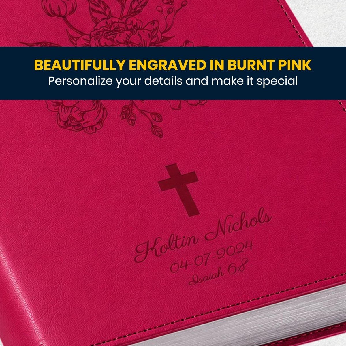 Custom Personalized Church Bible RVR60 Busy Mom's Bible Medium Print | Pink - Shepherds Shelf