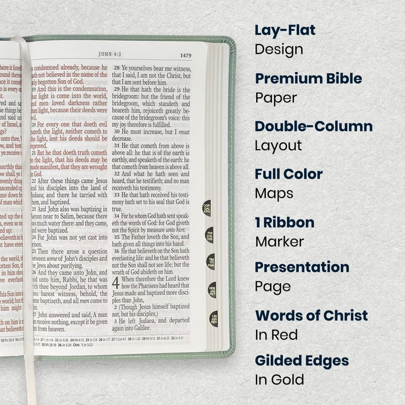 Custom KJV Giant Print Bible in Faux Leather Teal Floral with Concordance and Cross-referencing | Christian Gift for Everyday Faith