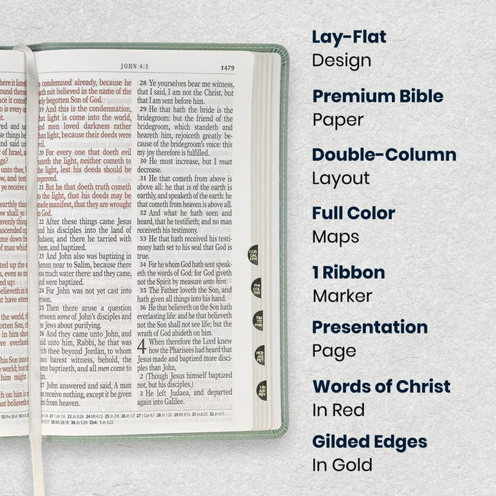 Custom Personalized Church Bible Teal KJV Giant Print | Floral - Shepherds Shelf