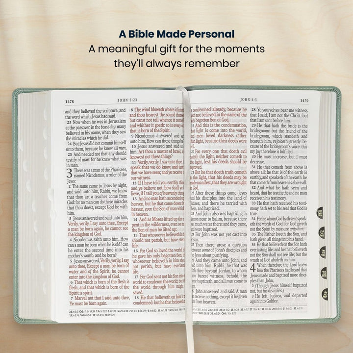 Custom Personalized Church Bible Teal KJV Giant Print | Floral - Shepherds Shelf