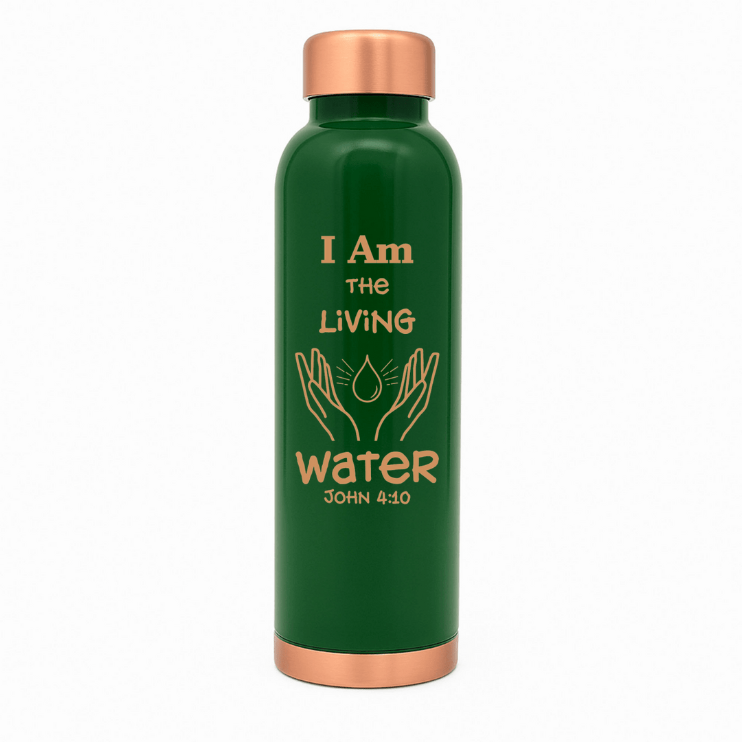 Custom Personalized Copper Water Bottle with John 4:10 and Name | Pure Copper | 33 Oz - Shepherds Shelf