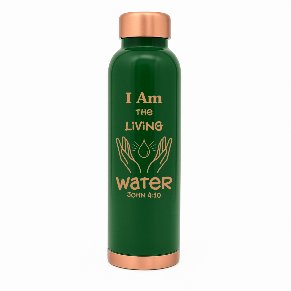 Custom Personalized Copper Water Bottle with John 4:10 and Name | Pure Copper | 33 Oz - Shepherds Shelf
