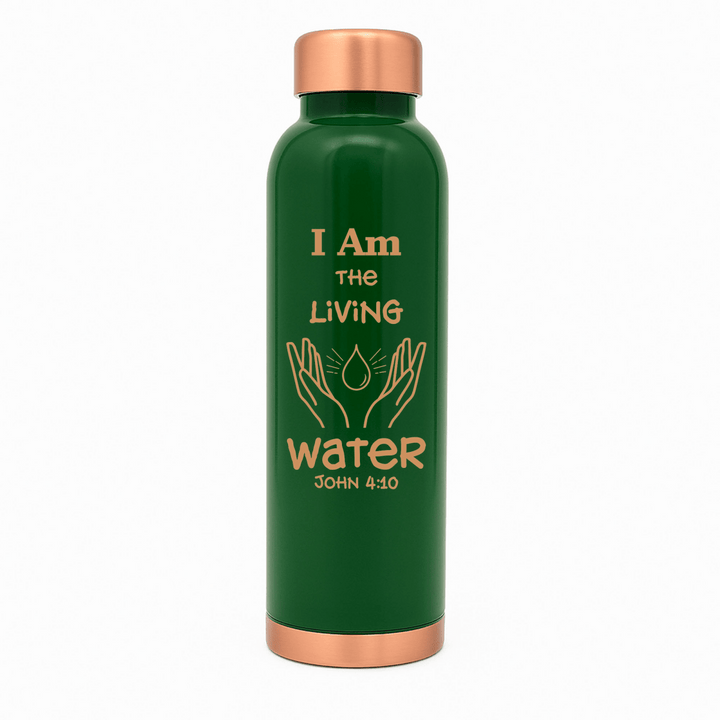 Custom Personalized Copper Water Bottle with John 4:10 and Name | Pure Copper | 33 Oz - Shepherds Shelf