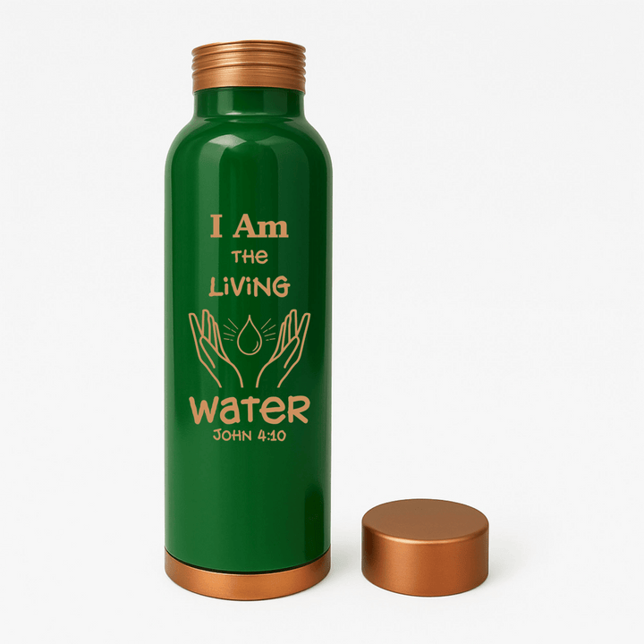 Custom Personalized Copper Water Bottle with John 4:10 and Name | Pure Copper | 33 Oz - Shepherds Shelf