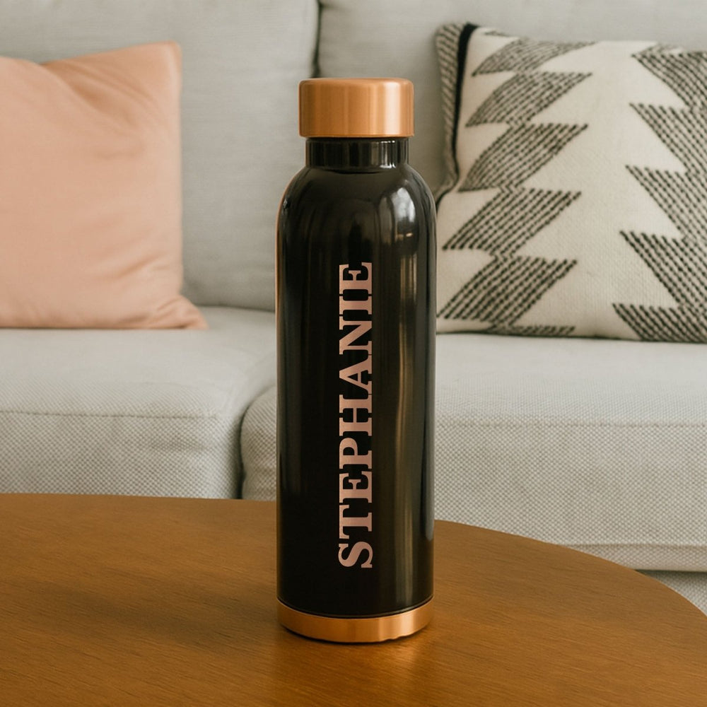Custom Personalized Copper Water Bottle with John 4:10 and Name | Pure Copper | 33 Oz | Black - Shepherds Shelf