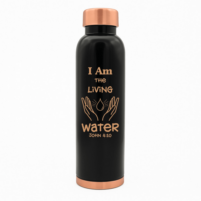 Copper Water Bottle with John 4:10 and Name | Pure Copper | 33 Oz