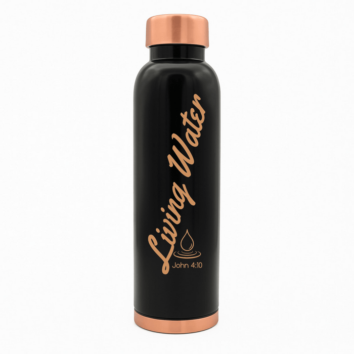 Custom Personalized Copper Water Bottle with John 4:10 Droplet and Name | Pure Copper | 33 Oz