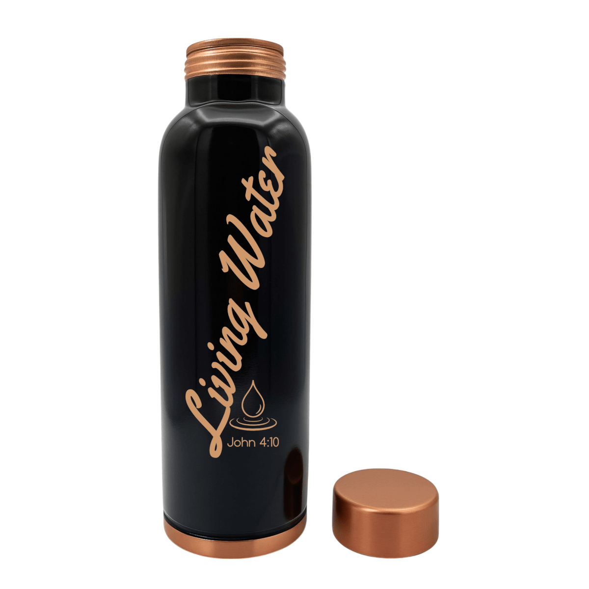 Custom Personalized Copper Water Bottle with John 4:10 Droplet and Name | Pure Copper | 33 Oz - Shepherds Shelf