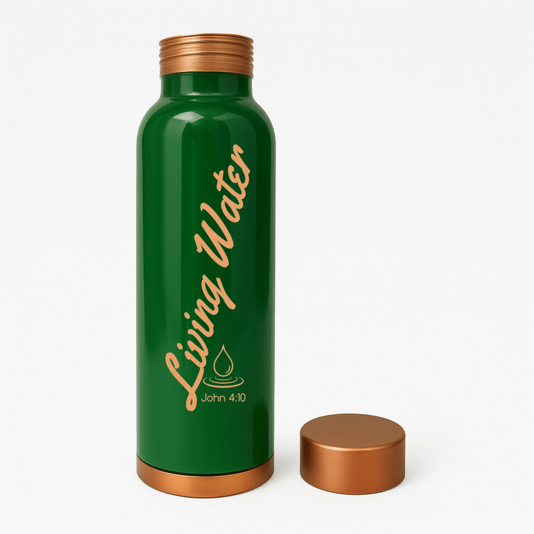 Custom Personalized Copper Water Bottle with John 4:10 Droplet and Name | Pure Copper | 33 Oz - Shepherds Shelf