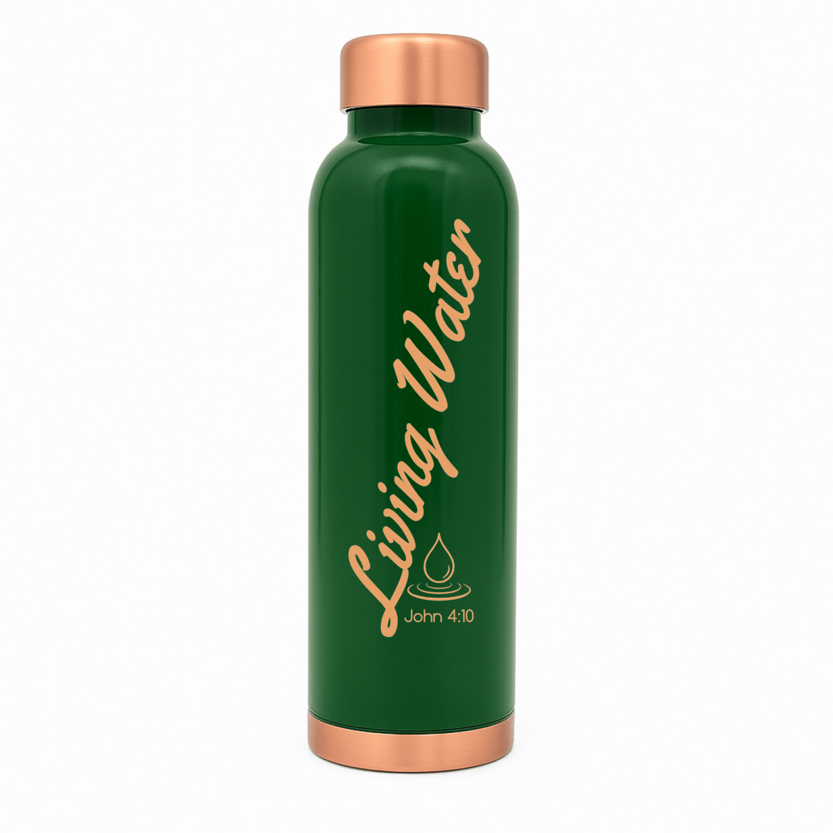 Custom Personalized Copper Water Bottle with John 4:10 Droplet and Name | Pure Copper | 33 Oz - Shepherds Shelf