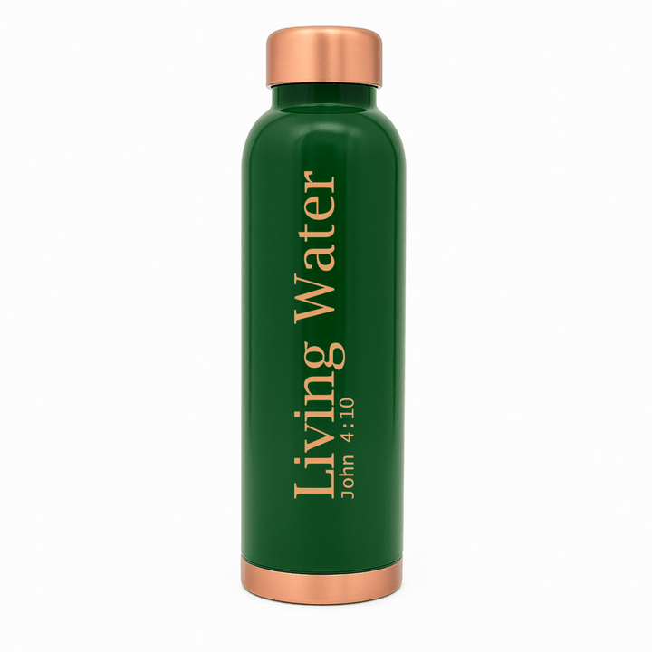 Custom Personalized Copper Water Bottle with John 4:10 Name and Living Water | Pure Copper | 33 Oz - Shepherds Shelf