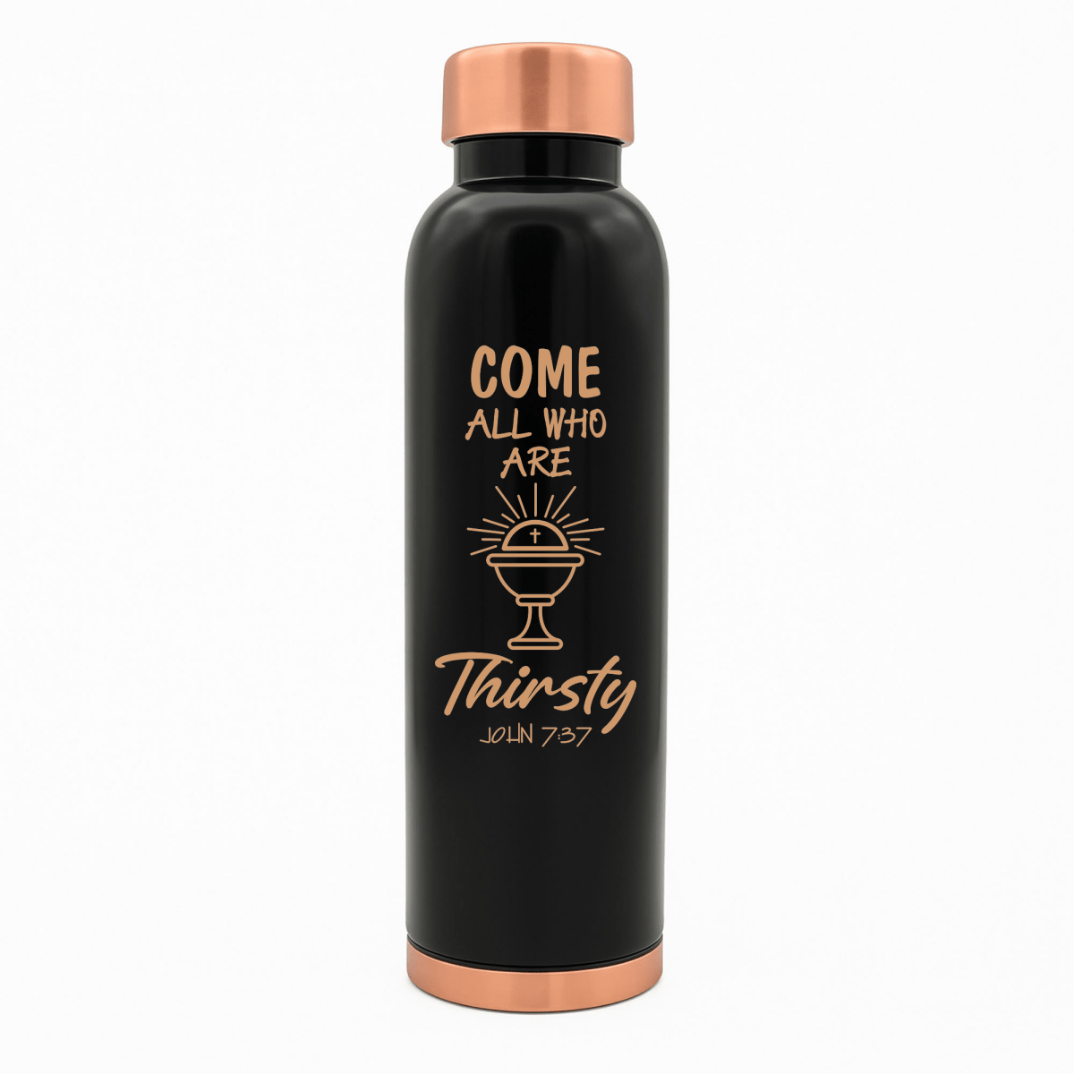 Custom Personalized Copper Water Bottle with John 7:37 and Name | Pure Copper | 33 Oz - Shepherds Shelf